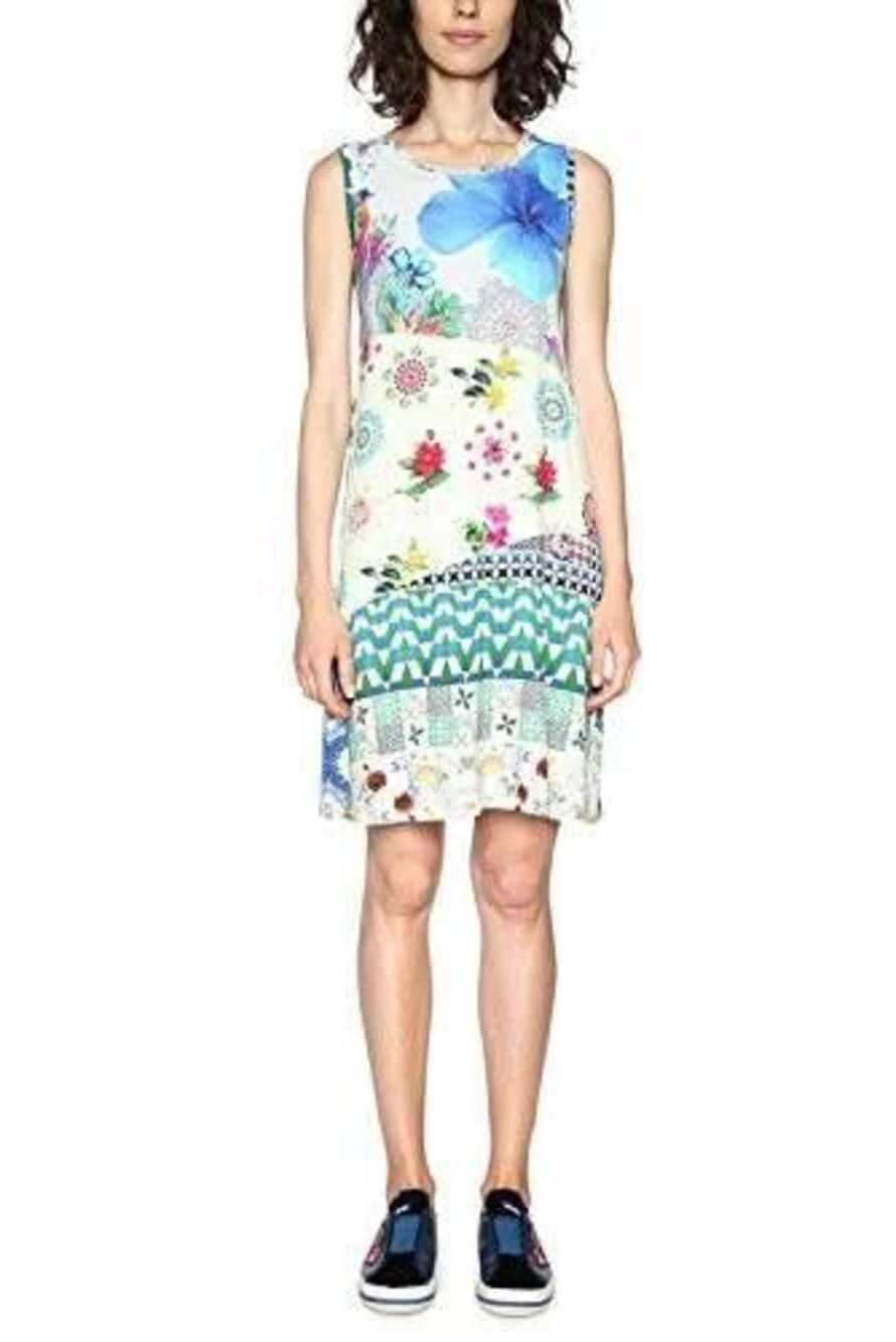 Desigual Malena Floral Multipattern Tank Shift Dress Small Designer Luxury Sprin